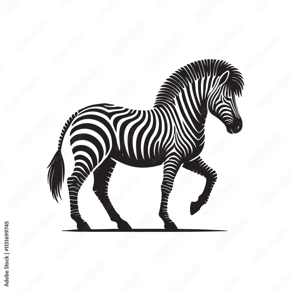 Obraz premium zebra animal isolated on black silhouette