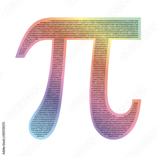 Number Pi. Happy Pi Day. March 14. Greeting card, craft design, Template, poster. Social media