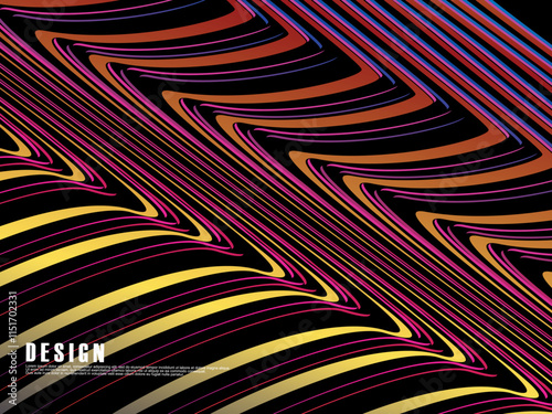 Wallpaper Mural Abstract vector wavy light lines flowing dynamic colorful. isolated on black background for concept of energy, technology, digital, science, music, etc. Torontodigital.ca