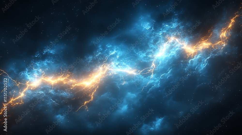 Energetic streams of electricity intertwining beautifully with a vibrant cosmic wallpaper image Energetic streams of electricity intertwining beautifully with a vibrant cosmic wallpaper image