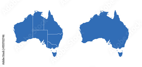 Australia Map vector icon. Minimalistic Colorful Map of Australia.