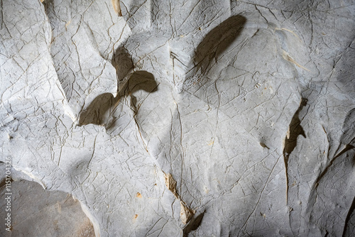 Interior of the large hall of old Karain cave, hidden in Mediterranean region. Confirms human habitation since the early Paleolithic age between 150,000 and 200,000 years ago.Yagca, Antalya, Turkey. photo