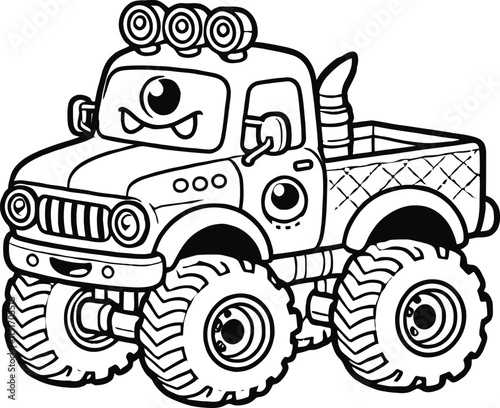 Monster Trucks on the Move: Fun Coloring Pages for Young Artists, Monster Truck Adventures for Kids to Color, Monster Truck Coloring Pages for Kids