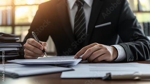 Human Resources Manager Reviewing Documents: Workplace Conflict Resolution, Fairness, HR Practices, and Professionalism