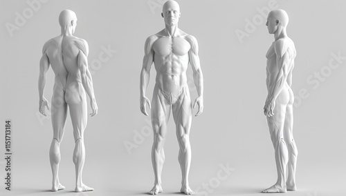 Anatomical Male Figure in White
