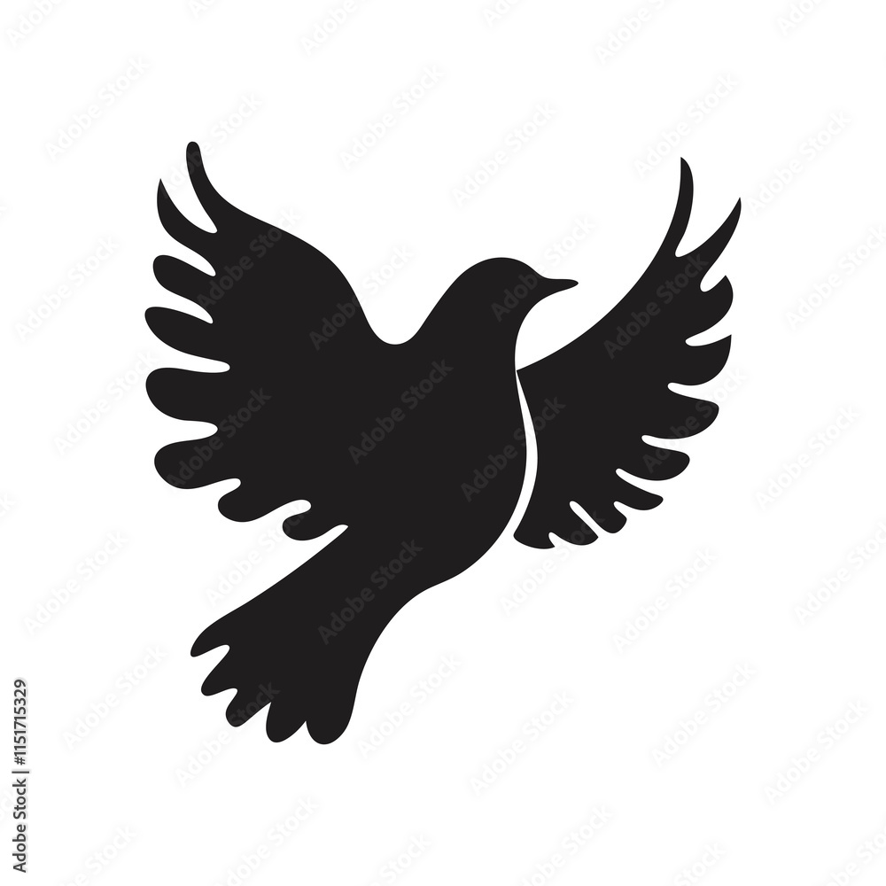 Fototapeta premium Elegant Nightingale Silhouette Vector Illustration | Bird Design