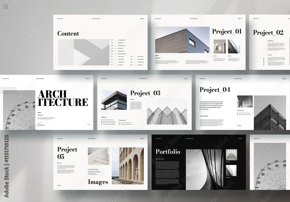 Architecture Portfolio Presentation Layout Stock Template | Adobe Stock architecture-portfolio-presentation-layout-stock-template-adobe-stock