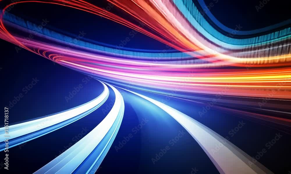 Dynamic Colorful Light Trails Abstract