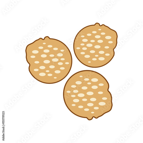 Tempeh Chips cartoon vector illustration in trendy color fill style. Keripik Tempe, The best snacks in Java Indonesia. Editable graphic resources for many purposes.