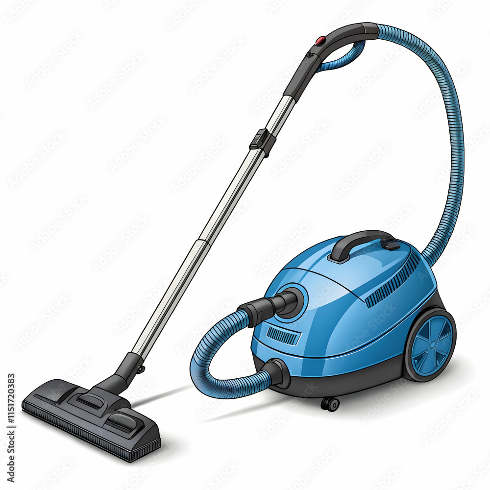 A blue vacuum cleaner is an appliance designed for cleaning floors A blue vacuum cleaner is an appliance designed for cleaning floors