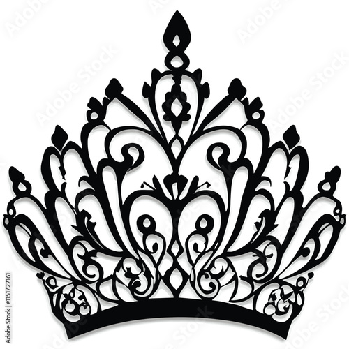 Ornate Black Crown Silhouette Design