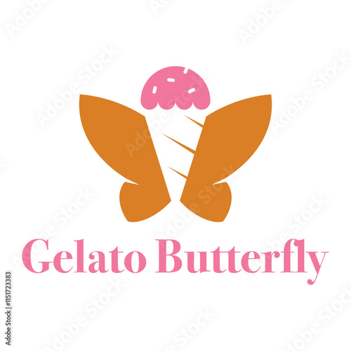 gelato butterfly flat minimalist logo design