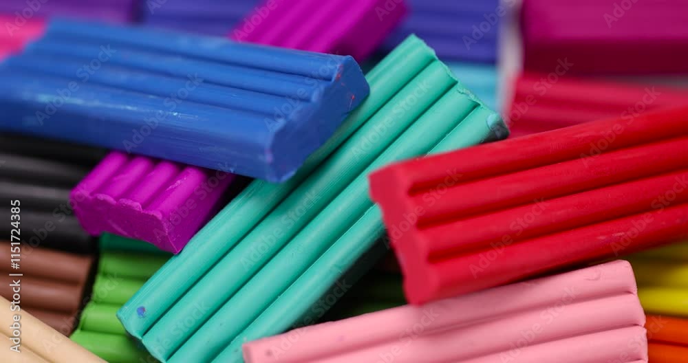 plasticine of different colors for modeling and modeling, a simple multi-colored plasticine that is used in children's creativity