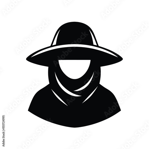 Anonymous hooded figure silhouette, perfect for mystery or religious themes.