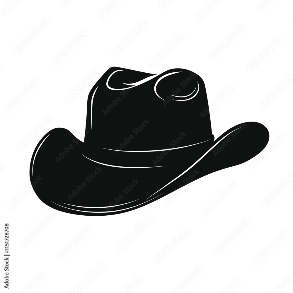 Stylish Black Cowboy Hat Silhouette Stylish Black Cowboy Hat Silhouette