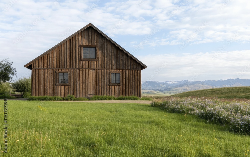 Quaint barn nestled peacefully in the heart of a sprawling countryside field, surrounded by natures beauty. Quaint barn nestled peacefully in the heart of a sprawling countryside field, surrounded by natures beauty.