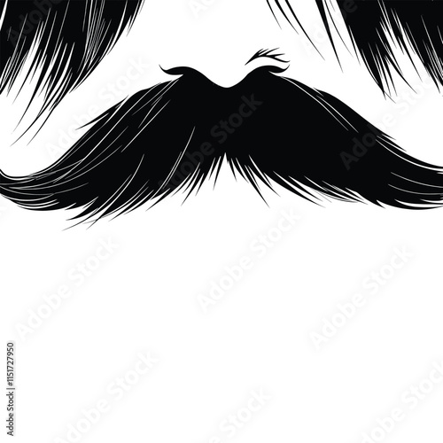 Simple black mustache icon on white background.