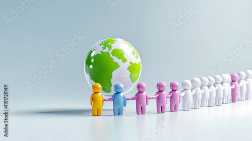Zero Discrimination Day celebrates equality. It stands for rights and awareness Justice and respect are its foundation. Diverse Figures Holding Up Earth Representing Unity and Cooperation