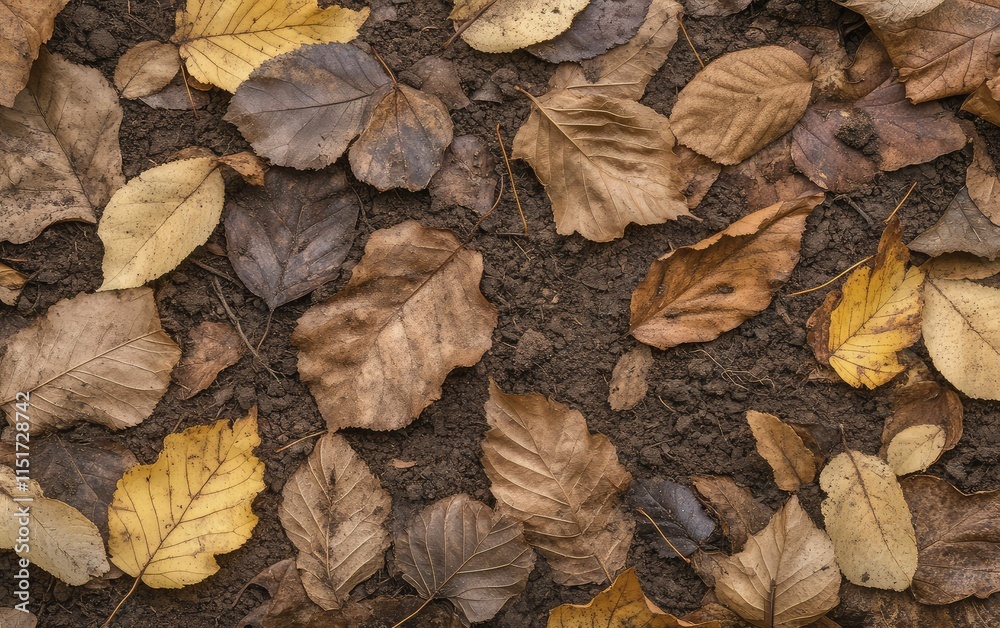 Vibrant autumn leaves covering the forest floor in a beautiful natural carpet Vibrant autumn leaves covering the forest floor in a beautiful natural carpet