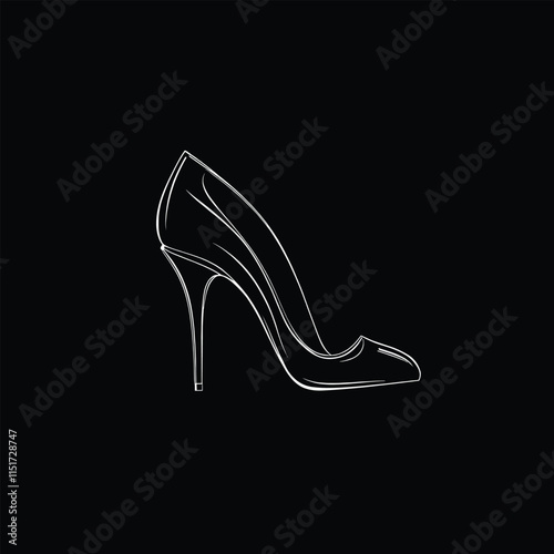 Stylish Black High Heel Shoe, Perfect for Fashion Stock Photos