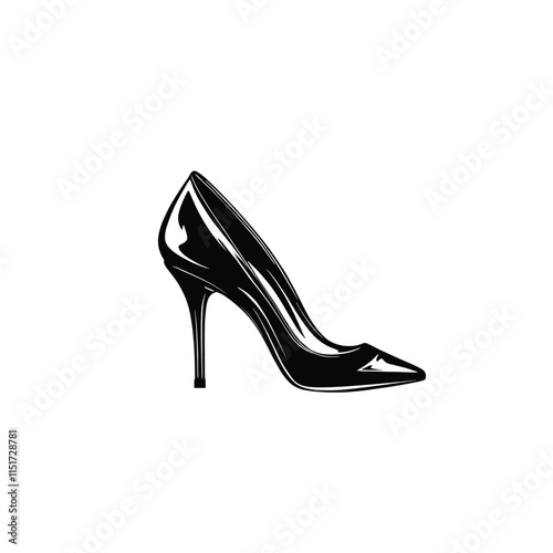 Stylish Black High Heel Shoe, Perfect for Fashion Stock Photos