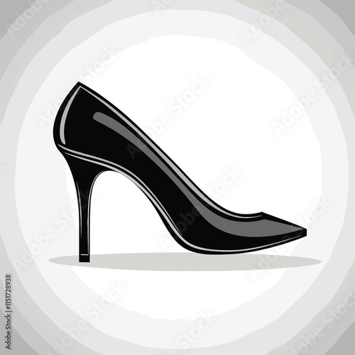 Stylish Black High Heel Shoe, Perfect for Fashion Stock Photos