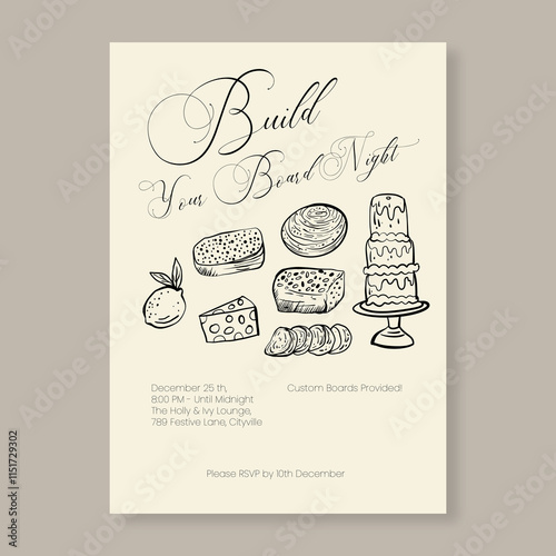Build Your Board Night Template Whimsical Editable Design for Fun Charcuterie Events