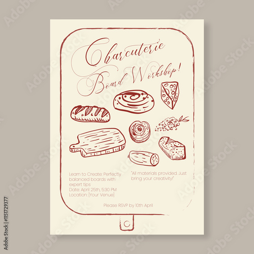 Build Your Board Night Template Whimsical Editable Design for Fun Charcuterie Events