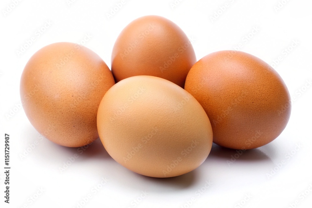 Close-up Eggs Isolated Studio Shot on White Background Close-up Eggs Isolated Studio Shot on White Background
