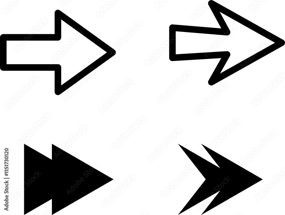 Arrow icon. Simple arrow big set. Black vector arrows icons. Arrow icon. Simple arrow big set. Black vector arrows icons.
