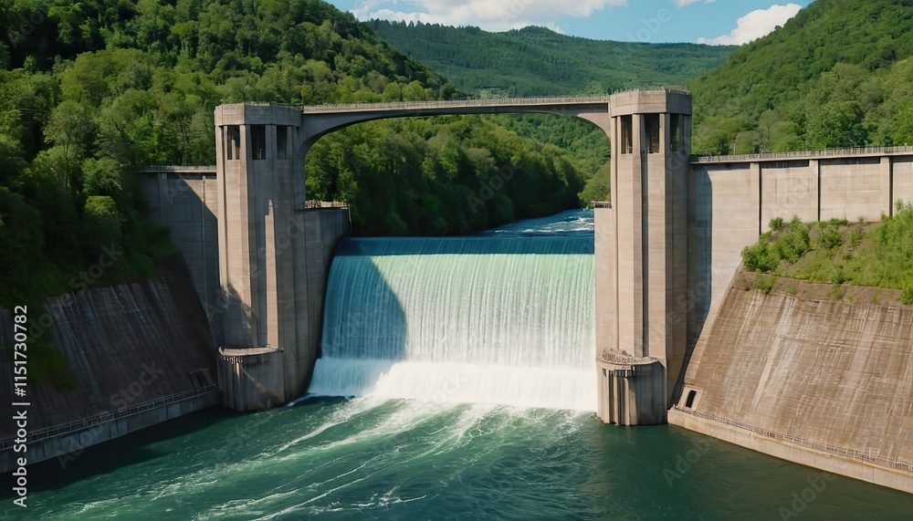 Hydroelectric dam generating green energy from flowing water 55 Hydroelectric dam generating green energy from flowing water 55