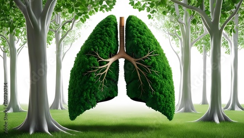 Breathe Easy: Nature's Lungs, a vibrant, green symbol of environmental health and sustainability. photo