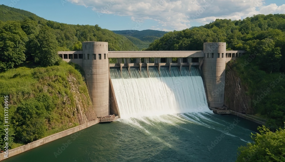 Hydroelectric dam generating green energy from flowing water 52 Hydroelectric dam generating green energy from flowing water 52