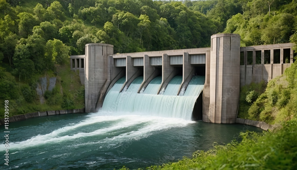 Hydroelectric dam generating green energy from flowing water 51 Hydroelectric dam generating green energy from flowing water 51