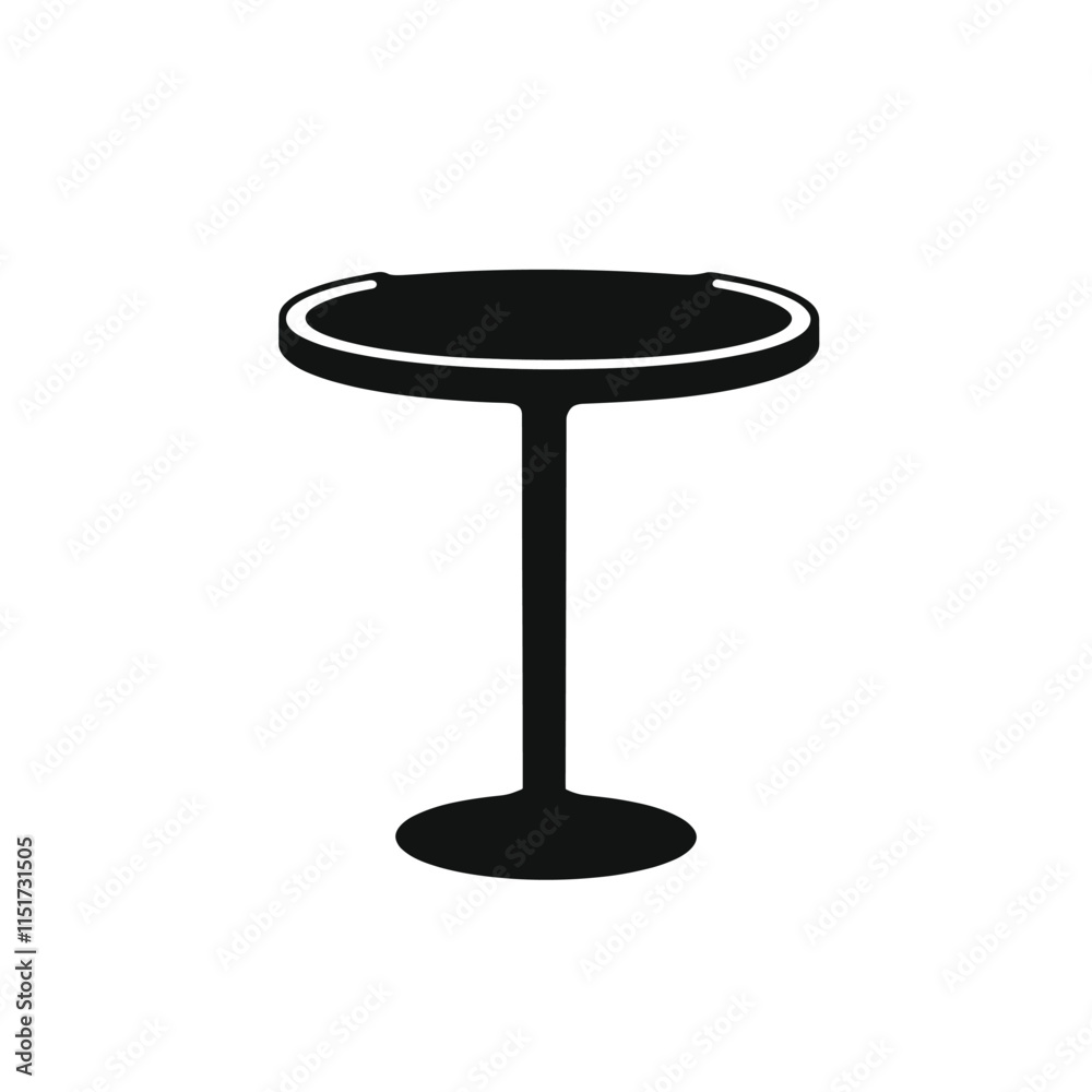 Bar stool simple silhouette black on a white background clean lines icon design Bar stool simple silhouette black on a white background clean lines icon design