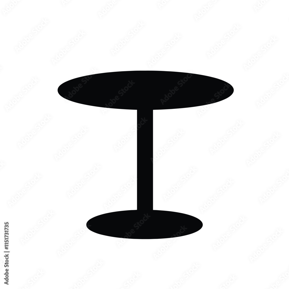Black and white simple icon of an empty table vector illustration flat design white background no shadows Black and white simple icon of an empty table vector illustration flat design white background no shadows