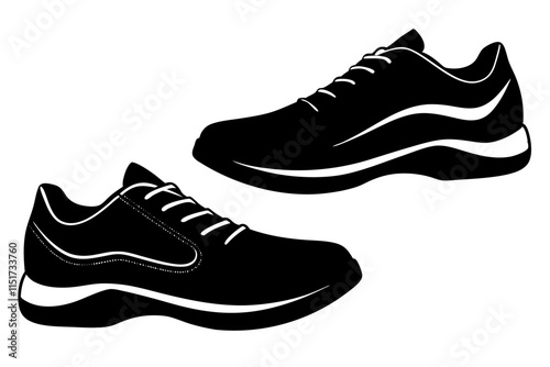 sports shoes silhouette vector illustration.