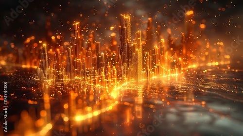 Wallpaper Mural A dense forest of metallic rods arranged in an abstract cityscape Torontodigital.ca