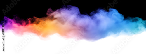 Abstract transparent color smoke cloud. Rainbow color fog