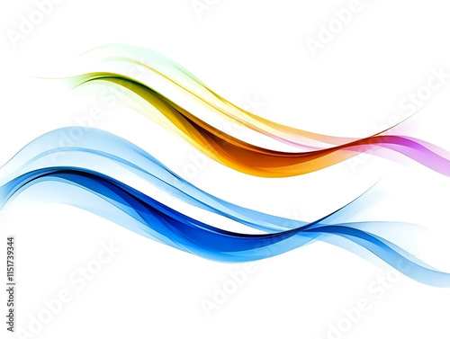 abstract colorful flowing wave lines isolated on white background. Design element for technology, science, modern concept.