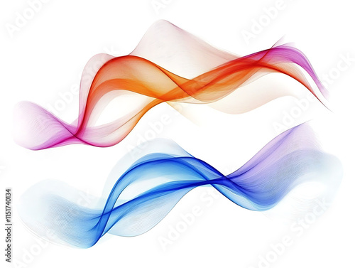 abstract colorful flowing wave lines isolated on white background. Design element for technology, science, modern concept.