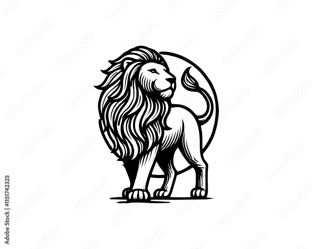 Fototapeta premium Lion Logo Design Icon Symbol Vector Template
