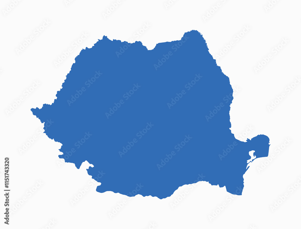 Fototapeta premium Romania Map vector icon. Minimalistic Colorful Map of Romania.