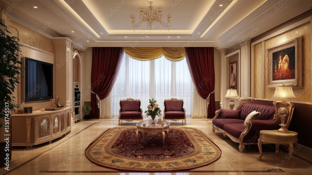 Fototapeta premium Luxurious Living Room Interior Design