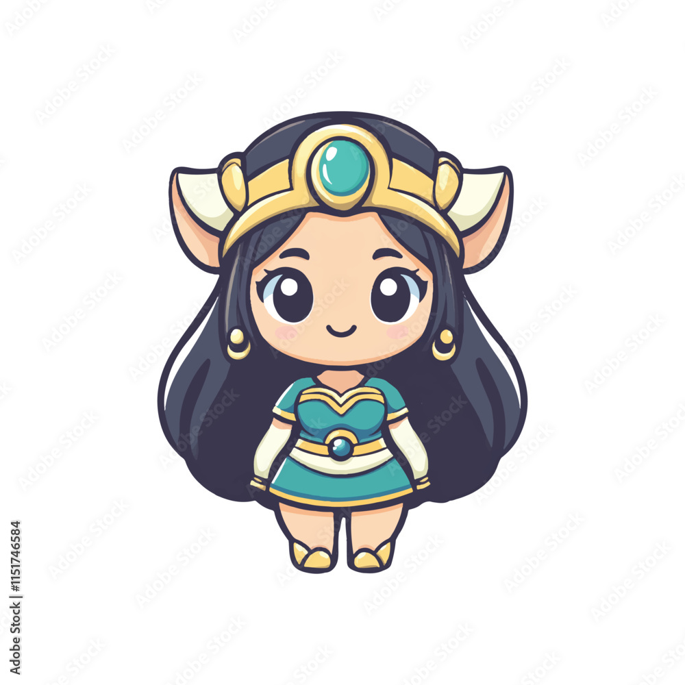 Naklejka premium Cute Artemis character vector design
