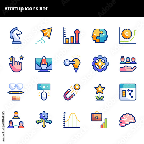 Startup Colored Icons Set