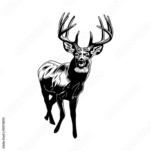 deer hunting illustration logo vector image t shirt