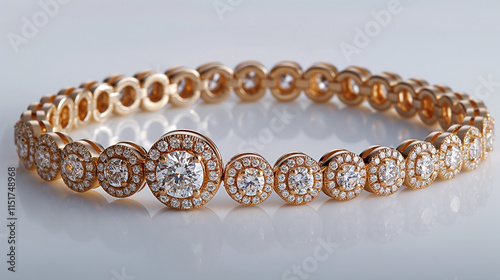 Luxurious gold or silver jewelry with diamonds