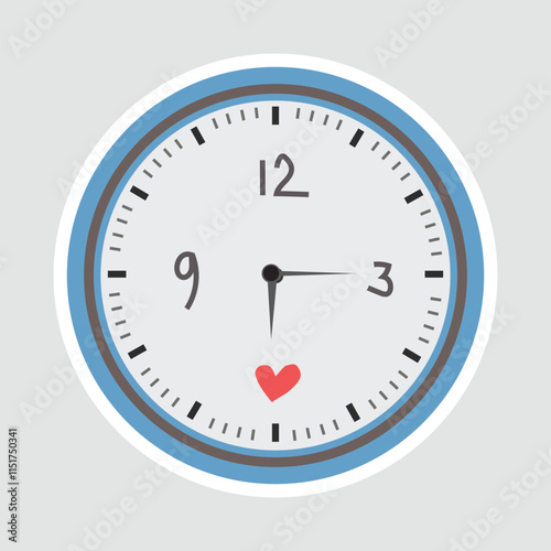 Wall Clock Vector Illustration Sticker – Timekeeping Icon for Home and Office Decor, ideal for decor, scheduling themes, and productivity materials