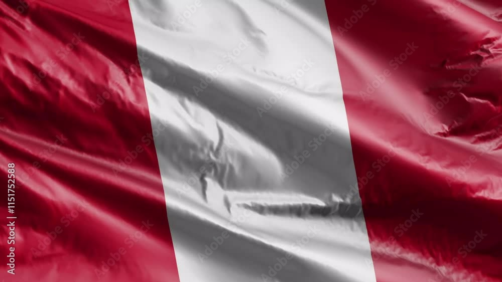 3D illustration closeup of the Peru country flag waving in the wind